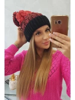Dámska čiapka s brmbolcom Abigail K326 black+malmine