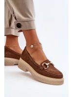 Zazoo 3429 Zamszowe Mokasyny Damskie Z Ozdobą Brązowe Zazoo 3429 Zamszowe Mokasyny Damskie Z Ozdobą Brązowe