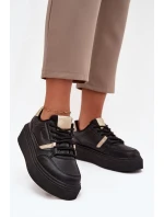 Damskie Sneakersy Na Platformie Big Star SS274360 Czarne
