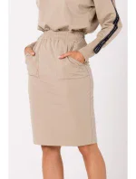 M728 Priliehavá sukňa s vreckami - béžová