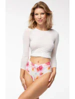 Pivoňka Simple Brasil Maxi nohavičky bielo-červené - Julimex Pivoňka Simple Brasil Maxi nohavičky bielo-červené - Julimex