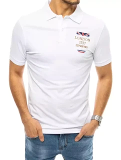 FashionStreet biele vyšívané polo tričko PX0436