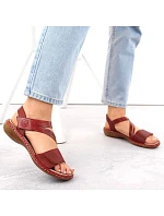 Pohodlné kožené sandále Rieker W RKR685 red