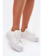 Trampki Damskie Na Platformie Lee Cooper LCW-25-31-3450L Białe