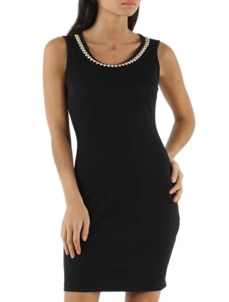 Spoločenské značkové šaty LUXESTAR zdobené perlami krátke čierne - Čierna - LUXESTAR Spoločenské značkové šaty LUXESTAR zdobené perlami krátke čierne - Čierna - LUXESTAR