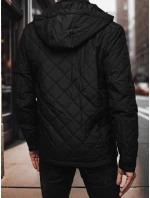 Pánska prechodná bunda s kapucňou čierna FashionStreet TX4991 Pánska prechodná bunda s kapucňou čierna FashionStreet TX4991