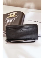 Duży Portfel Damski Z Tłoczeniem Eko Skóra Czarne Martiel