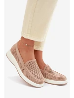 Dámske sieťované mokasíny Sergio Leone MK097H beige Dámske sieťované mokasíny Sergio Leone MK097H beige