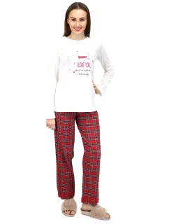 Dámske tričko na spanie LA2031PB biela - Noidinotte