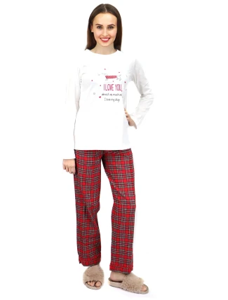 Dámske tričko na spanie LA2031PB biela - Noidinotte