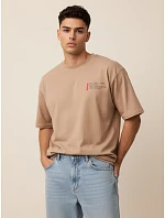 Pánske bavlnené tričko s potlačou cappuccina FashionStreet RX5303