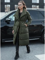 Dámsky zimný dlhý prešívaný kabát FAVI zelený FashionStreet TY4576 Dámsky zimný dlhý prešívaný kabát FAVI zelený FashionStreet TY4576