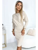 399-3 LARA Pruhované šaty s rebrovanými manžetami - BEACH 399-3 LARA Pruhované šaty s rebrovanými manžetami - BEACH