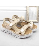 Pohodlné sandále na suchý zips Rieker W RKR691 beige
