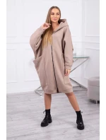 Zateplená oversize mikina tmavo béžová