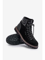 Zamszowe Ocieplane Botki Trapery Męskie Big Star OO174643 Hi-Poly System Czarne