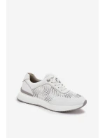 Skórzane Buty Sportowe Sneakersy Damskie S.Barski LR51-551 Białe