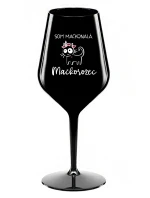 SOM MAČKONALÁ. MAČKOROŽEC - čierny nerozbitný pohár na víno 470 ml