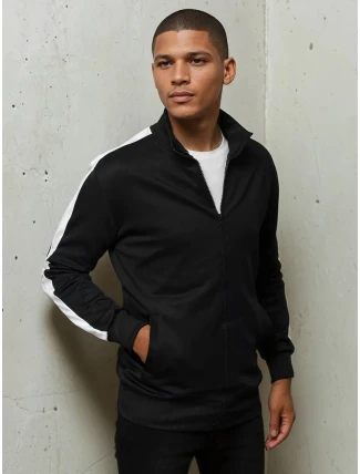 Pánska mikina na zips čierna FashionStreet BX5562 Pánska mikina na zips čierna FashionStreet BX5562