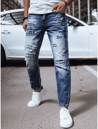 Pánske džínsové nohavice s odretou modrou FashionStreet UX4349