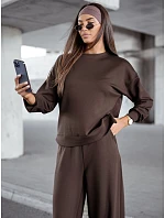 Dámska tepláková súprava v čokoládovo hnedej farbe FashionStreet AY1208