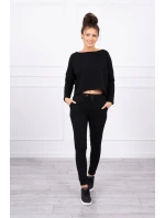 Súprava s oversize blúzkou čiernej farby