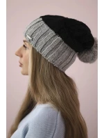 Paris fleecová čiapka K212 čierna + sivá