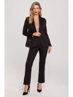 K141 Sako s dvojitým vreckom a klopou - čierne