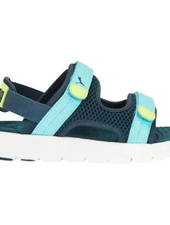 Detské športové sandále Evolve Jr 390449 02 Tmavomodré so svetlomodrou a žltou - Puma