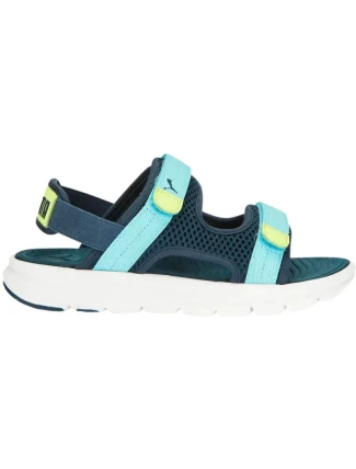 Detské športové sandále Evolve Jr 390449 02 Tmavomodré so svetlomodrou a žltou - Puma