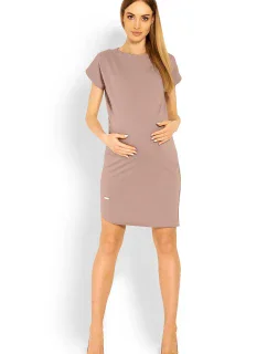 Dámske tehotenské šaty 1629 Caramel - PeeKaBoo