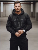 Pánska zateplená mikina s kapucňou čierna FashionStreet BX5934 Pánska zateplená mikina s kapucňou čierna FashionStreet BX5934