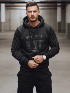 Pánska zateplená mikina s kapucňou čierna FashionStreet BX5934