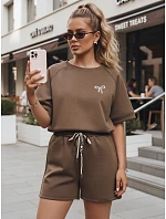 Dámsky letný set s motýľom z mäkkej viskózy v hnedej farbe FashionStreet AY1188