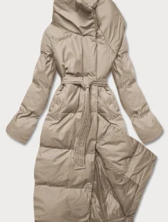 Dámska zimná obálková bunda béžová (5M737-62)