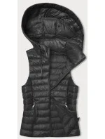 Prešívaná vesta v grafitovej farbe s kapucňou (16M9138-105)