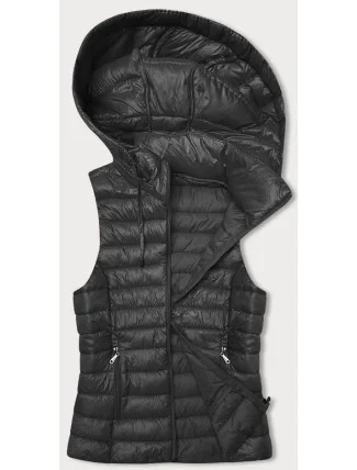 Prešívaná vesta v grafitovej farbe s kapucňou (16M9138-105)