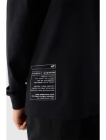 Koszulka Z Długim Rękawem Dla Chłopca Z Nadrukiem Regular 4F 4FJWAW24TLONM294-20S Czarna