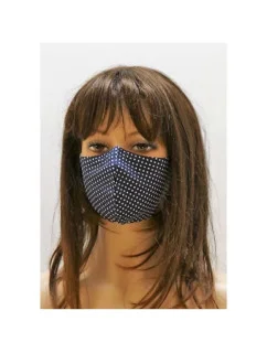 Bavlnená rúška bodka tmavo modrá - Vestis