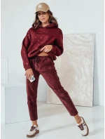 Dámske manšestrové nohavice VELVITO burgundy FashionStreet UY2287