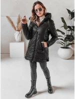 Dámska prešívaná zimná bunda s kapucňou čierna FashionStreet TY5089