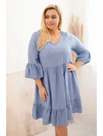 Dámske šaty z viskózy v nadmernej veľkosti so zdobením Azura Denim