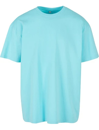 Build your Brand BY 102 Oversize tričko z hrubej bavlny 56.0102 beryl blue