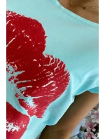 Mätová blúzka s potlačou pier