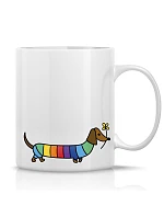 JEZEVČÍK – klasický biely keramický hrnček 300 ml