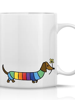 JEZEVČÍK – klasický biely keramický hrnček 300 ml
