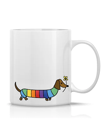 JEZEVČÍK – klasický biely keramický hrnček 300 ml
