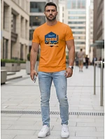 Pánske bavlnené tričko s potlačou EXPAND orange FashionStreet NX5004R Pánske bavlnené tričko s potlačou EXPAND orange FashionStreet NX5004R