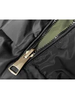 Čierno-khaki dlhá obojstranná dámska vesta (B8159-1) Čierno-khaki dlhá obojstranná dámska vesta (B8159-1)