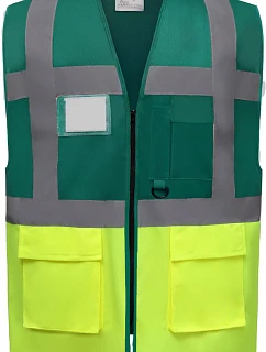 Yoko HVW 801 Hi-Vis multifunkčná vesta 79.W801 paramedic green/hi vis yellow